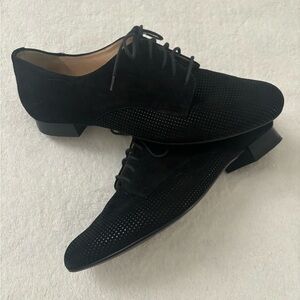 HASSIA Black Suede Leather Lace Up Premium Comfort Men’s Shoes. Size 71/2.